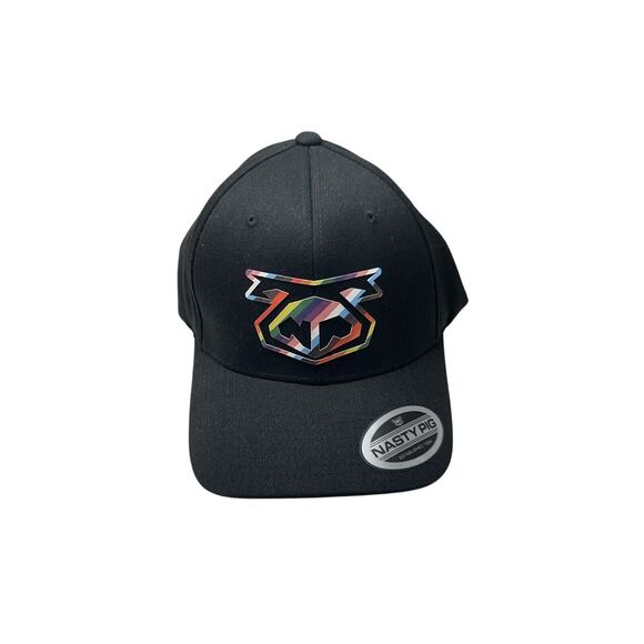 Nasty Pig Men’s Hat OS Black Rainbow Snout  S/M Flexfit Pride Power Cap Queer AF - Picture 1 of 1